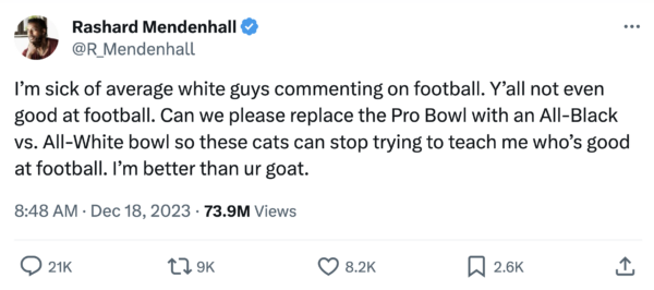 Mendenhall's Tweet